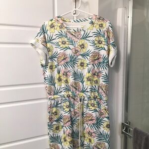 Lou & Grey Floral Print Top with Drawstring